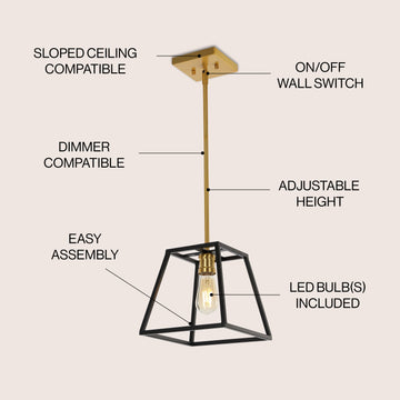 Lloyd Farmhouse Industrial Iron LED Pendant